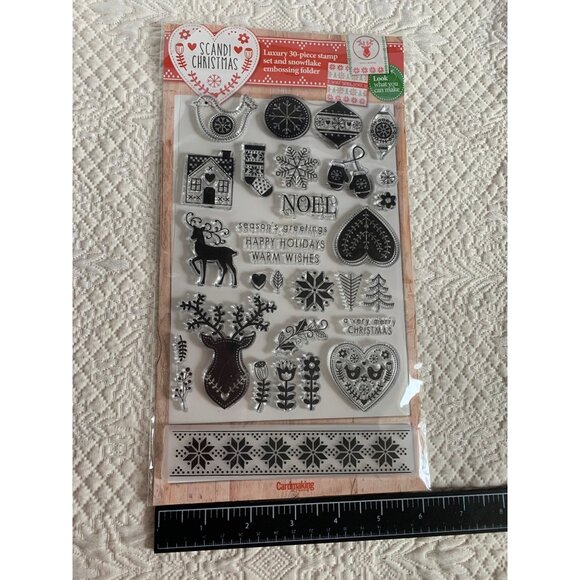 Cardmaking Papercraft Scandi Christmas Stamp Snowflake Embossing Folder - New - Picture 7 of 12
